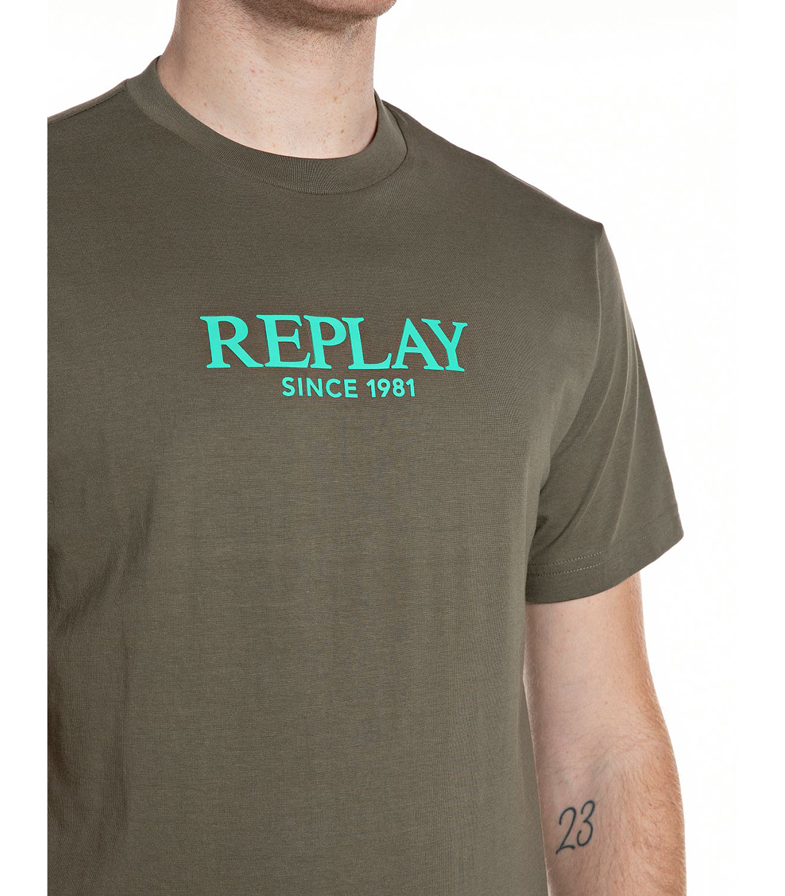 ベーシックジャージーロゴプリント Tシャツ 詳細画像 モスグリーン 3